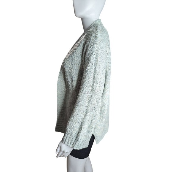 Pure Jill Mint Green Open Front Cardigan Cotton/Poly Blend Loose Knit Sz S - Picture 3 of 9